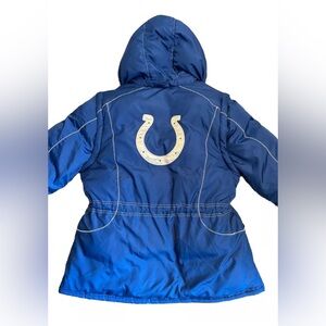 Indianapolis Colts Blue NFL Woman’s Puffer Jacket Size XL Insulated Reebok
